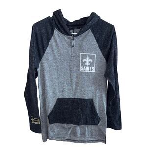 NFL Team Apparel New Orleans Saints color block hoodie lightweight sweatshirt S